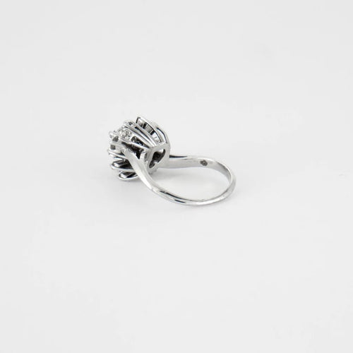 Bague 56 Bague or blanc diamants 1ct 58 Facettes