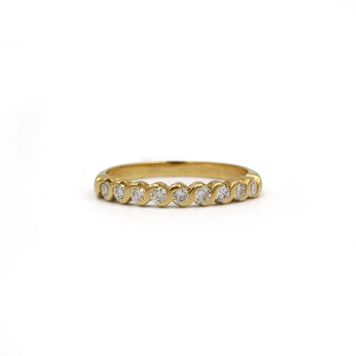 Bague 54 Demi-Alliance - Or jaune & Diamants 58 Facettes 250419R