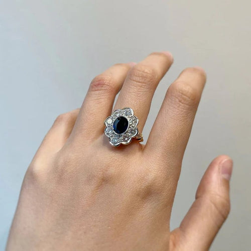Bague 54 Bague  Or, diamants et Saphir 58 Facettes 230042SP