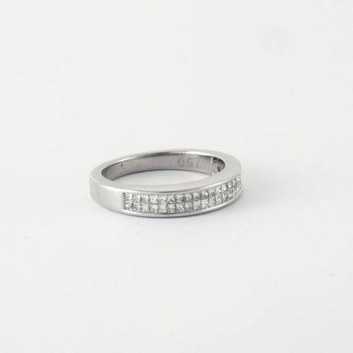 Bague 54.5 Bague Or blanc 18 Diamants 58 Facettes