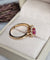 Bague 51.5 Bague marguerite rubis et diamants en or jaune 18 carats 58 Facettes 717