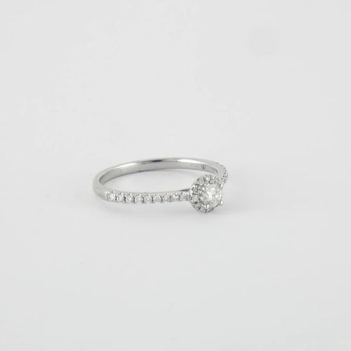Bague 53 Bague Or blanc Diamants 58 Facettes