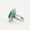 Bague 53 Bague marguerite en or blanc 18k et émeraude 13ct 58 Facettes 1972