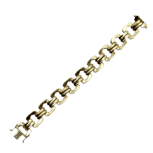 Bracelet Bracelet vintage à maillons alternés en or 14k 58 Facettes A1002X