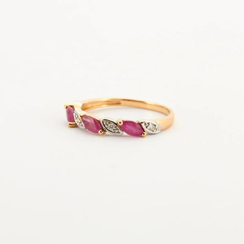 Bague 53 Bague Or jaune Rubis Diamants 58 Facettes