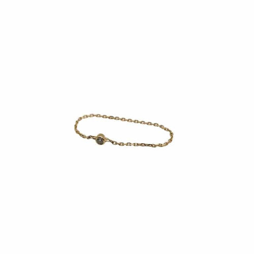 Bague 65 Bague chaine or jaune sertie d'un diamant 58 Facettes