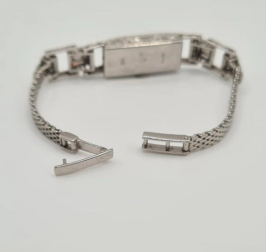 Montre Montre en platine et or blanc sertie de diamants anciens et diamants baguettes 58 Facettes