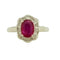 Bague 54 Bague en Or blanc, rubis et de diamants 58 Facettes