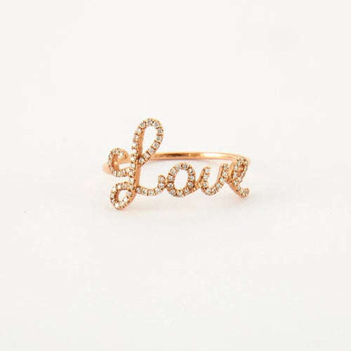 Bague 52 Bague LOVE en Or rose & diamants 58 Facettes