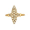 Bague 57 Bague marquise or gris et jaune pavée de diamants 58 Facettes GU25
