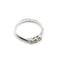 Bague 55 Bague or blanc 18 carats sertie de 3 diamants naturels 58 Facettes