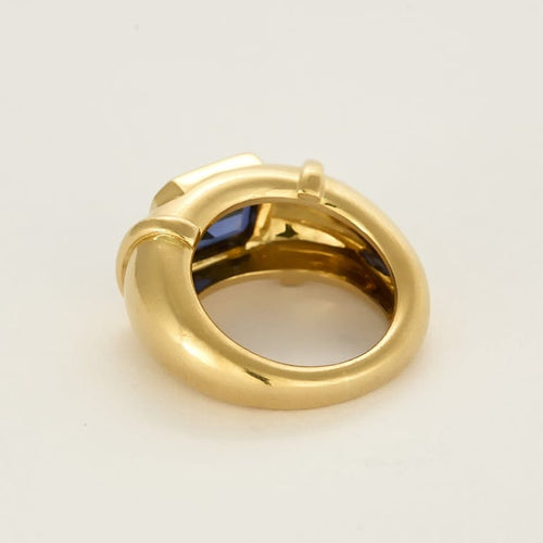 Bague 49 Bague en Or jaune et saphir de synthèse 58 Facettes VER0126