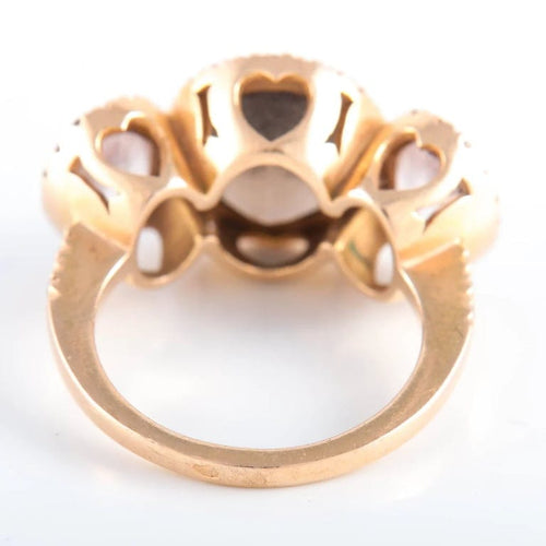 Bague 54 Bague trilogie quartz fumé et pavage diamants 58 Facettes
