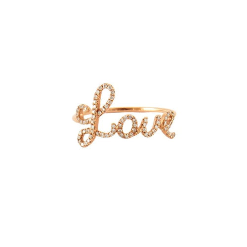 Bague 52 Bague LOVE en Or rose & diamants 58 Facettes