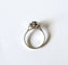 Bague 50 Bague pompadour saphir bleu et diamants en or blanc 18k 58 Facettes