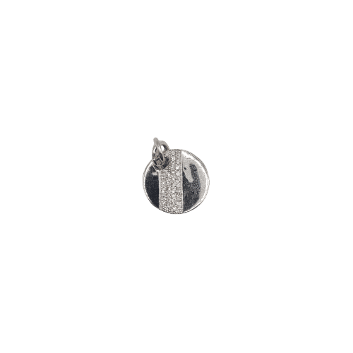 Pendentif Pendentif or blanc 18 carats rond serti de diamants naturels 58 Facettes
