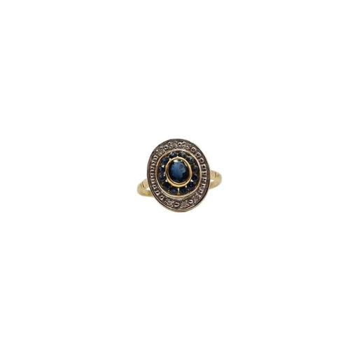 Bague 54 Bague art déco or jaune 18 carats sertie de saphirs et diamants 58 Facettes