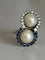 Bague 52 Bague Toi & Moi Or Gris Platine Perles Saphirs Diamants 58 Facettes 5422