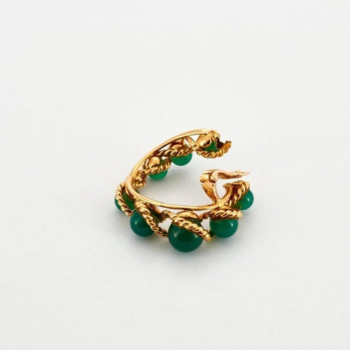 Boucles d'oreilles BOUCHERON - Demie-parure Or Jaune et Chrysoprases 58 Facettes
