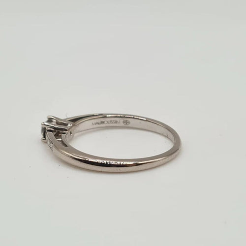Bague 52 Mauboussin - Solitaire or blanc serti diamant marron et diamants naturels 58 Facettes