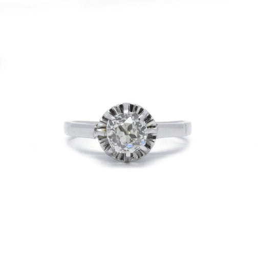 Bague 51 Solitaire or blanc platine et diamant 58 Facettes 210201R