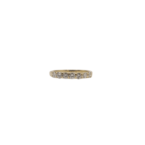 Bague 52 Demi-alliance or jaune 18 carats sertie de diamants 58 Facettes