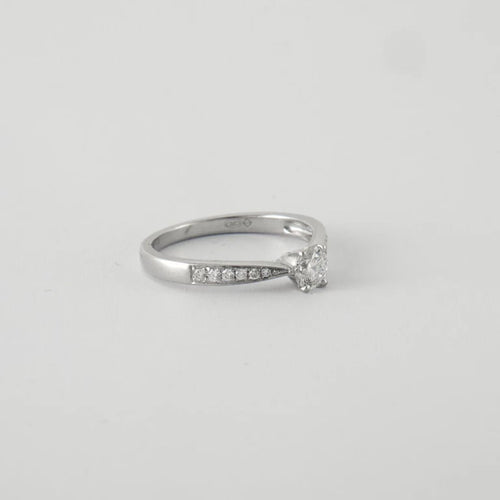 Bague 54 Bague Solitaire diamant épaulé 58 Facettes