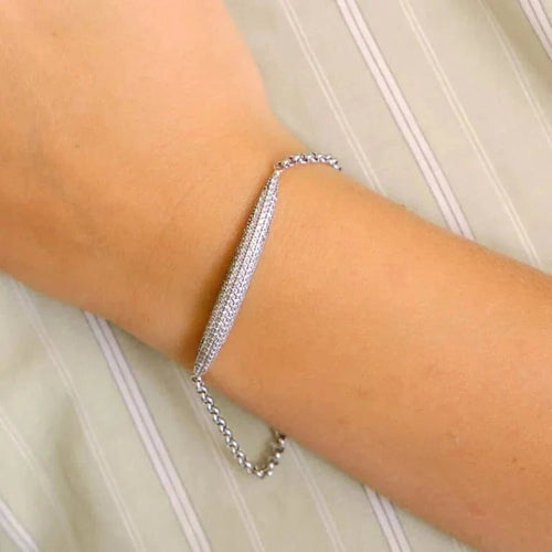 Bracelet Bracelet or blanc oxydes de zirconium 58 Facettes