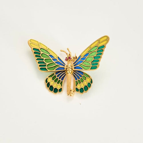 Broche Charmante broche papillon en or jaune et émail 58 Facettes ASN0685X3