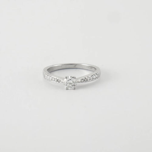Bague 54 Bague Solitaire diamant épaulé 58 Facettes