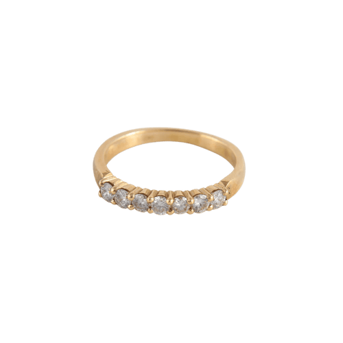 Bague Demi-alliance or jaune 7 Diamants 58 Facettes FM66