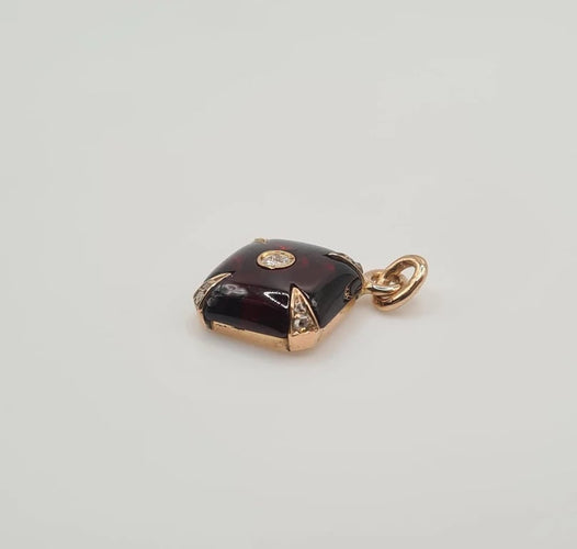 Pendentif Pendentif or rose grenat et diamants 58 Facettes