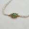 Bracelet Bracelet or jaune 14 carats serti de perles et pierre verte 58 Facettes