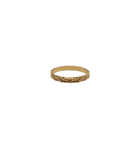 Bague 52.5 Alliance or jaune 18 carats avec des motifs 58 Facettes
