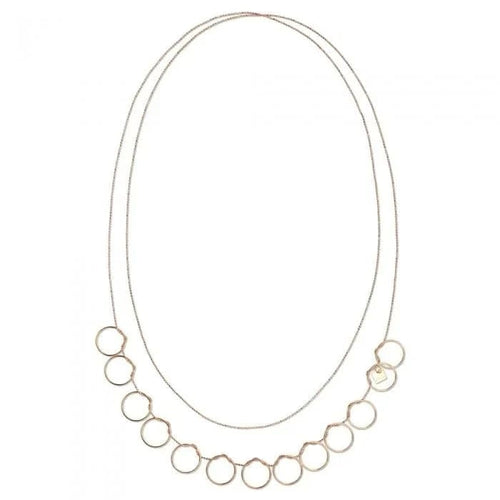 Collier Ginette NY - Sautoir Thirteen Circles en or rose 18 carats 58 Facettes