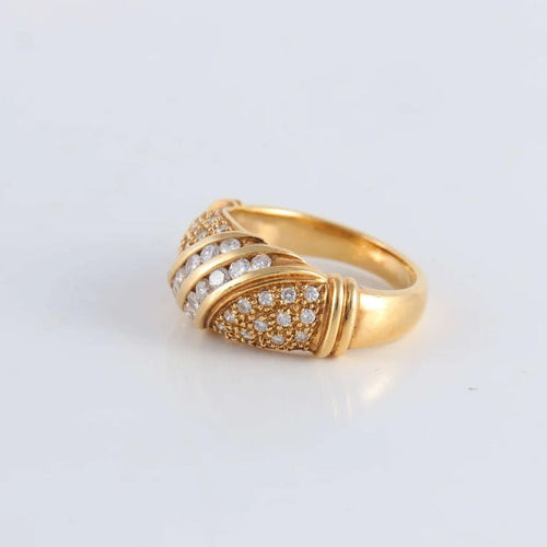 Bague 54 Bague Pavage Diamants or jaune 58 Facettes FM113