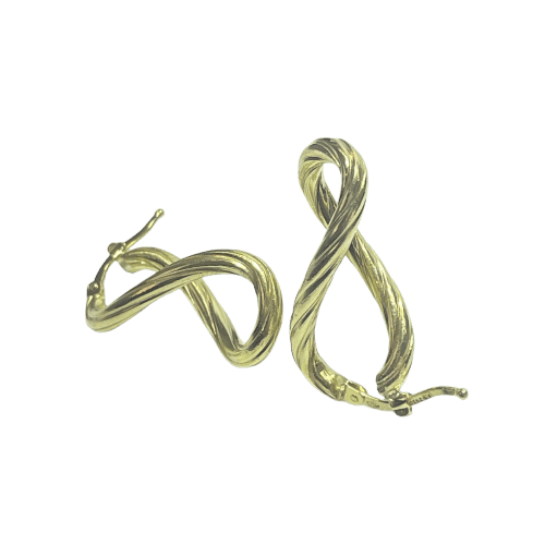Boucles d'oreilles Infinity - Boucles d’oreilles en or jaune 14K 58 Facettes 250256