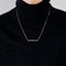 Collier Collier or blanc serti d’une barrette de diamants 58 Facettes