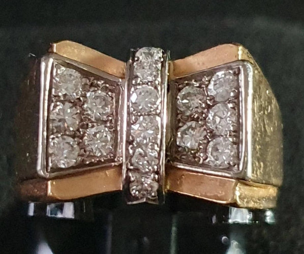 Bague 60 Bague papillon en or jaune et diamants, époque 1945-1947 58 Facettes C 1052