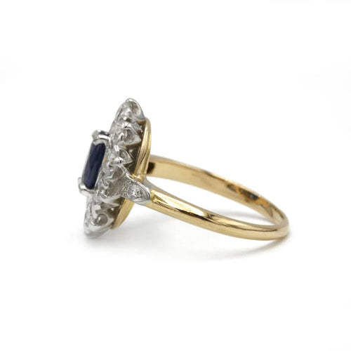 Bague 51 Bague - Or, Platine, Diamants & Saphir 58 Facettes 250303R