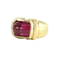 Bague 49 Bague Or Jaune, Pierre Rouge Cabochon et Diamants 58 Facettes 61E00483
