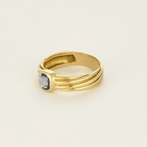 Bague 54 Bague jonc en or jaune et saphir 58 Facettes LOR3887X2
