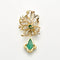 Pendentif Broche pendentif florale en or jaune et émeraudes, diamants 58 Facettes