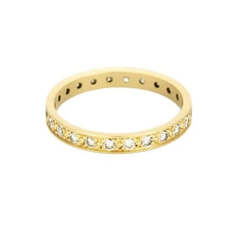 Bague 58.5 Alliance américaine - Bague en or jaune 18K et diamants 58 Facettes 58FC143