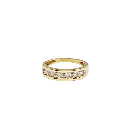 Bague 55 Bague demi-alliance en or jaune 18 carats et diamants 58 Facettes 32650