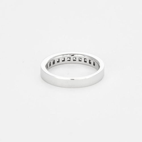 Bague 53 Demi-alliance - Bague sertie rail en or gris et diamants 58 Facettes LJ24