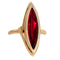 Bague 52 Bague navette vintage en or jaune 18 carats avec rubis synthétique 58 Facettes