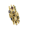 Bague 53 Bague architecturale en or jaune 18 carats et pierres fines 58 Facettes 34550