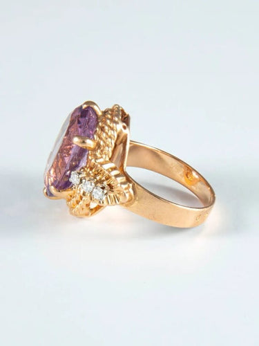 Bague 55 Bague Améthyste et Diamants 58 Facettes