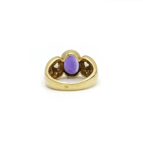 Bague 46 Bague en or jaune 750‰ sertie d’améthyste, péridots et diamants 58 Facettes 250290R